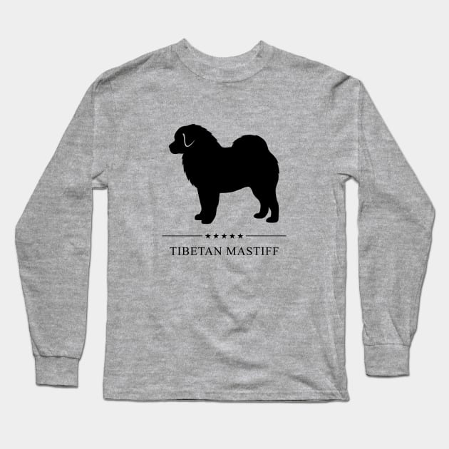 Tibetan Mastiff Black Silhouette Long Sleeve T-Shirt by millersye